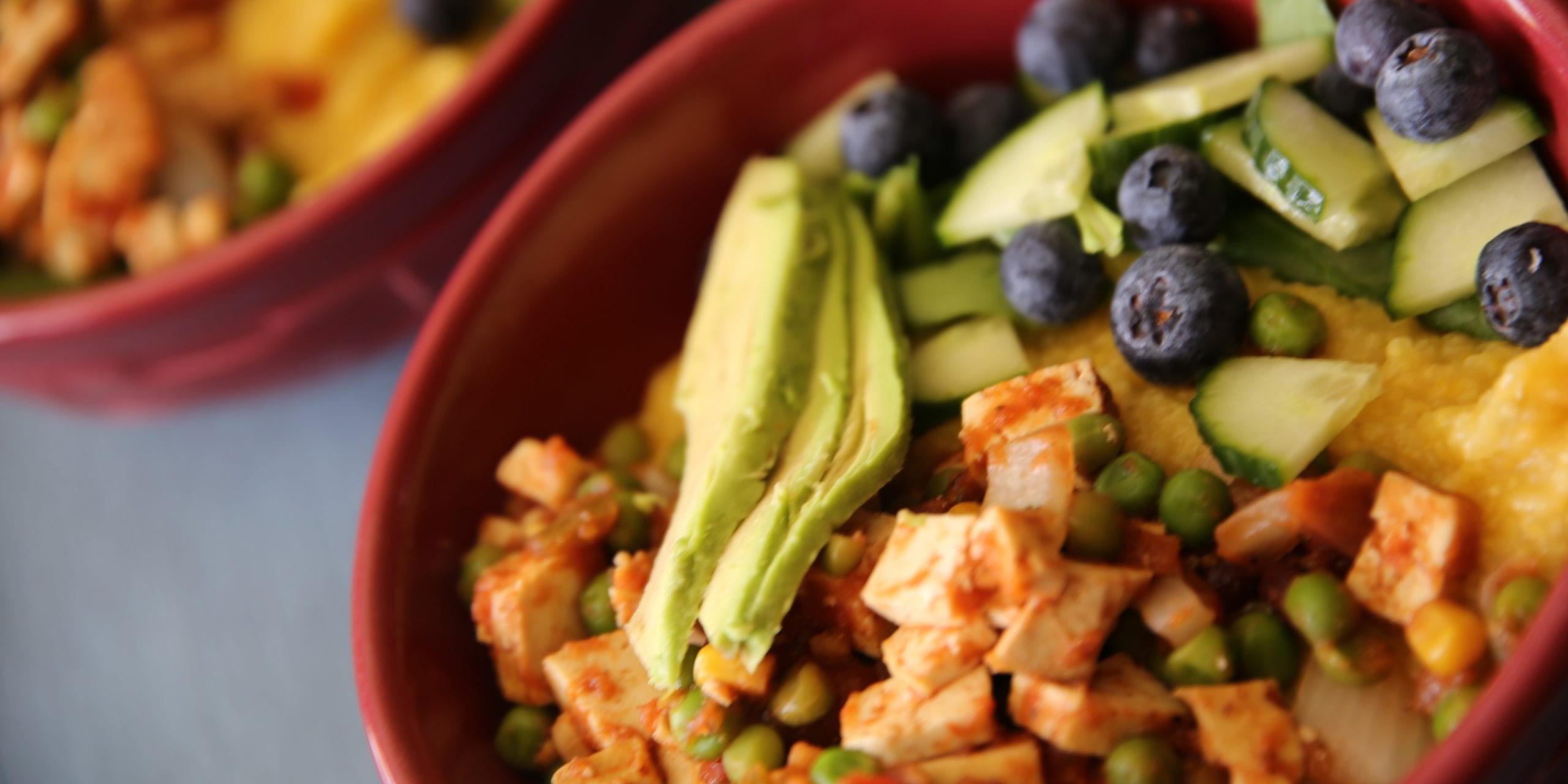 Quick Polenta Tofu Comfort Food Bowl