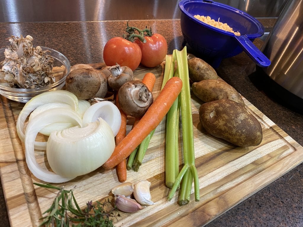 Sprouted Chickpea Mushroom Stew Vegetables Ingredients Preparation