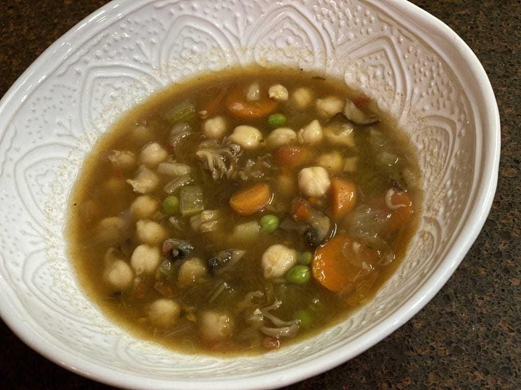 A Sprouted Chickpea Mushroom Stew comfort food that will touch your soul with it's goodness.